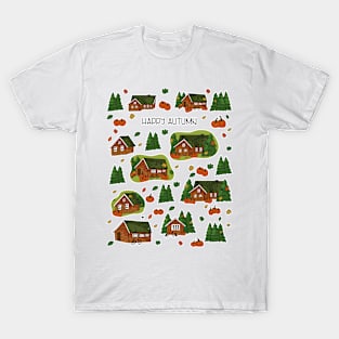 Happy autumn with pumpkins T-Shirt